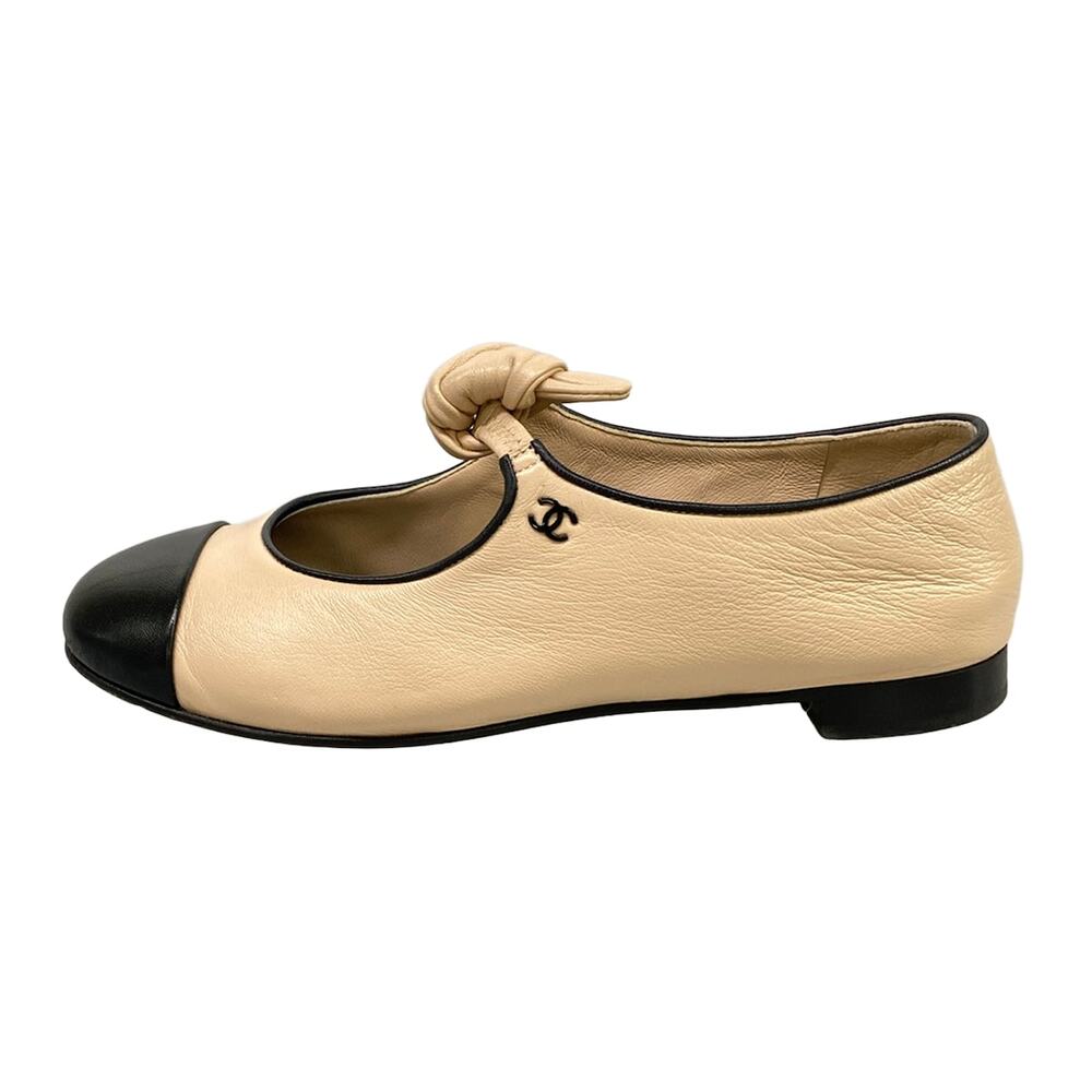 Chanel Mary Jane Shoes Beige Black #339883C44B